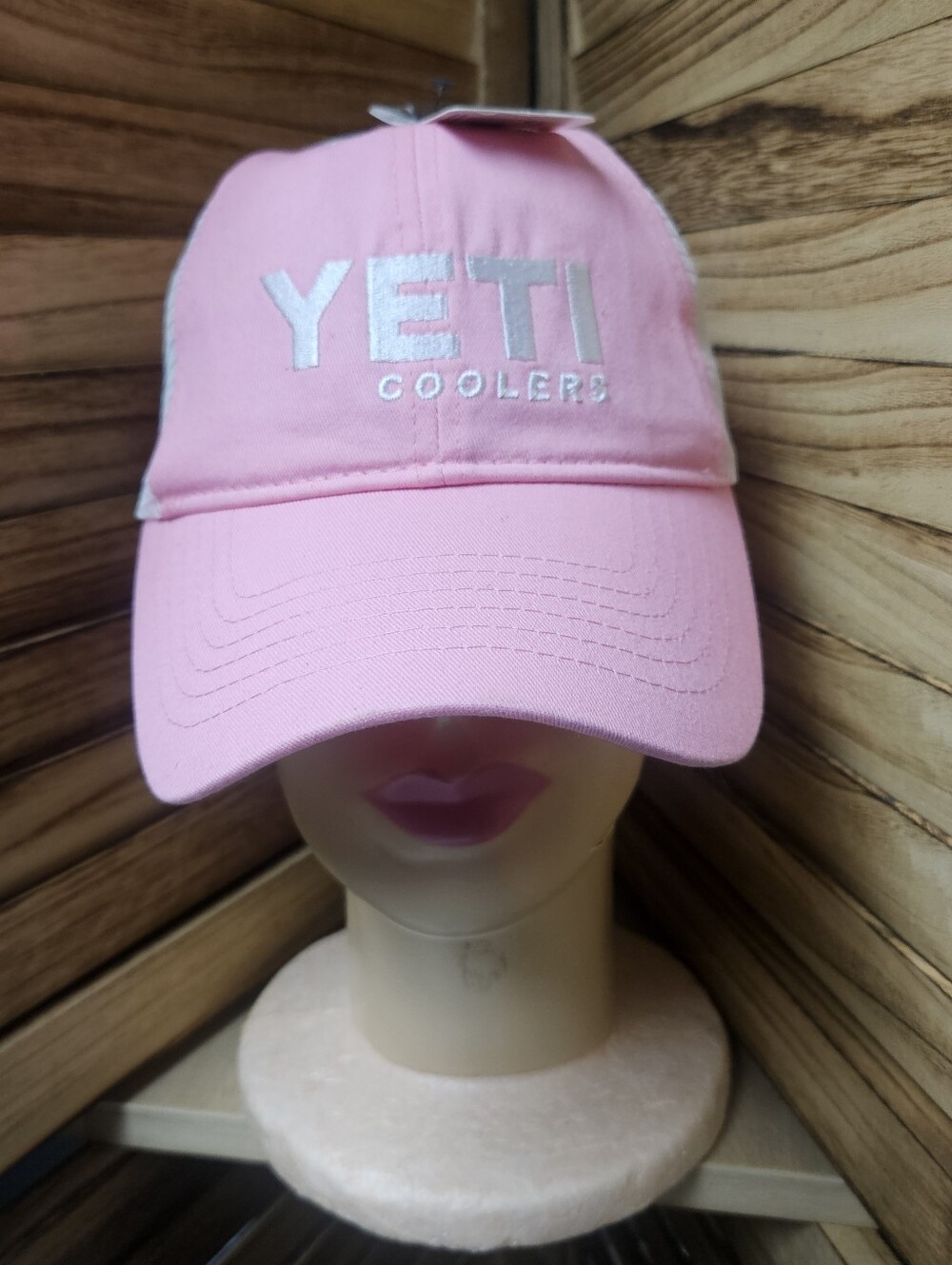 Yeti Coolers Ladies Low Pro Truckers Hat Cap Mesh Back Pink & White  Snapback